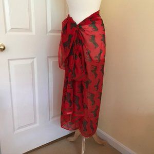 Red Sarong / Scarf / Pareo